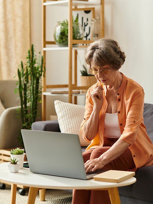 Elderly Woman on laptop 